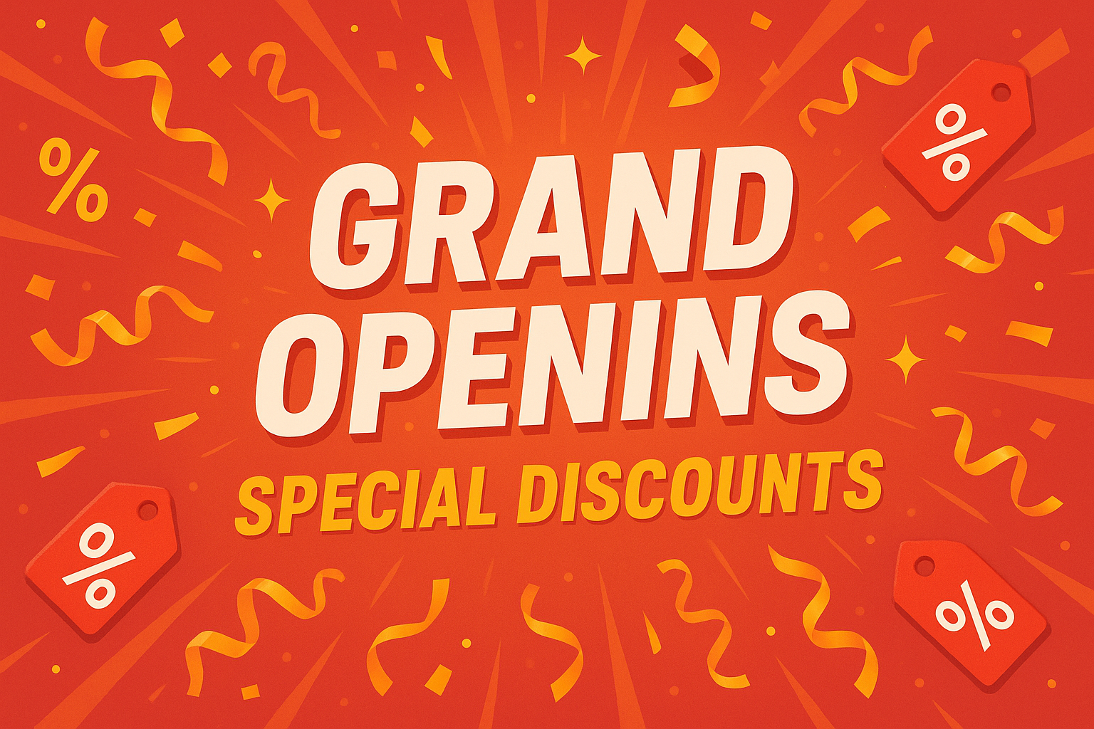 Special discounts are waiting for you for the opening of our website.